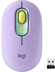 Mouse wireless Bluetooth Logitech Pop &ndash Multi-dispozitiv 2.4G USB pentru birou acasa laptop jocuri - Violet 