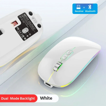 Mouse wireless reincarcabil Bluetooth in modul dual - Alb in modul dual