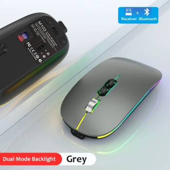 Mouse wireless reincarcabil Bluetooth in modul dual - Gri in modul dual 