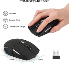 Mouse wireless silentios 2.4G portabil optic DPI ajustabil pentru laptop PC 