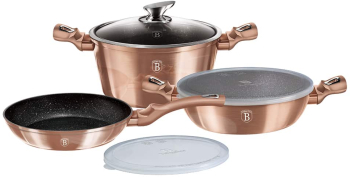 Set de vase de 6 piese INDUCTIE Berlinger Haus Metallic Line Rose Gold Edition 