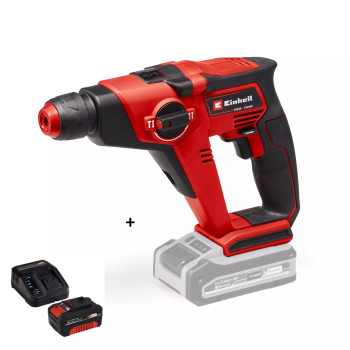 Pachet Ciocan rotopercutor fara fir TE-HD 1812 Li - Solo 1.3J 14Nm + Kit acumulator si incarcator Einhell PXC 4512042 18 V 4.0 Ah putere max 