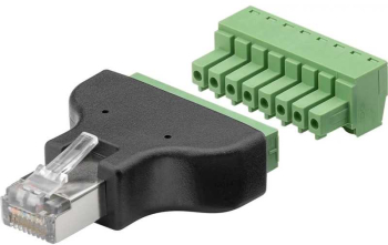 Adaptor bloc terminal cu 8 pini tip regleta surub la RJ45 tata 8P8C Goobay 76736 