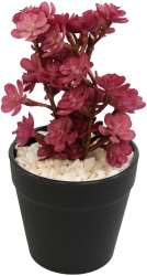 Aranjament Floral Artificial Rosu Plastic 16Cm - Rosu Plastic 16cm 