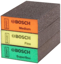 Bosch - Set 3 bureti abrazivi S471 EXPERT 68x97x26mm dur mediu moale 2608901175 