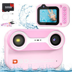 Camera foto subacvatica copii THD Pixels D60 18 megapixeli FullHD 1080p camera selfie adancime maxima 3 metri roz