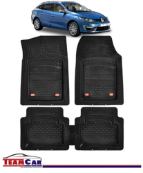 Covorase Auto TeamCar® Tip Tavita Compatibile Renault Megane III Combi Facelift Negru Material Rezistent 