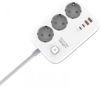 Prelungitor LDNIO SE3436 3 prize 2 X USB-A 2X USB-C 65W 2m 