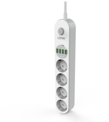 Prelungitor LDNIO SE4432 4 prize 4 X USB-A PD Quick Charge 17W 2m 