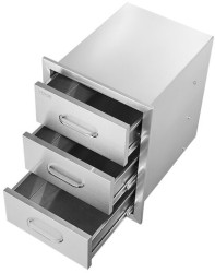 Sertare pentru bucatarie in aer liber Otel inoxidabil 400x450x450 mm 3 niveluri Incastrabile 