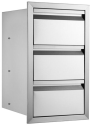 Sertare pentru bucatarie in aer liber Otel inoxidabil 377x646x480 mm 3 niveluri Incastrabile 