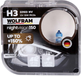 Set becuri H3 +150 Night Vision Wolfram 
