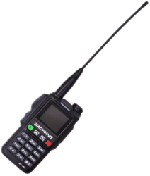 Statie portabila emisie receptie Baofeng BF-18H display color dual band putere 5W walkie talkie conforma normelor ANCOM negru