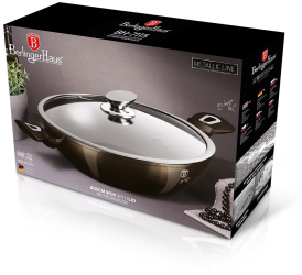 Wok cu capac 30 cm Berlingerhaus Metallic Line Shiny Black Edition 