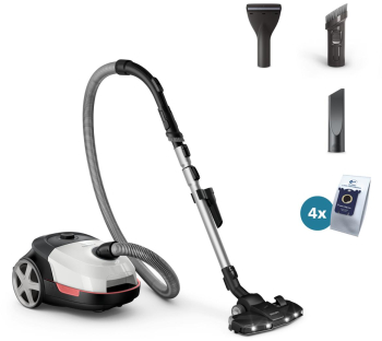 Aspirator cu sac Philips seria 6000 XD6122/12 900 W Filtru HEPA Capacitate 4 l Perie cu LED (Alb) 