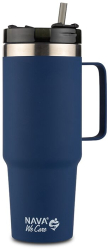 Cana termos cu pai capac si maner Nava We care 900 ml Inox 18\/8 ss304 Navy Blue 