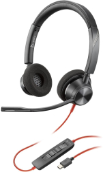 Căști Call Center Poly Blackwire 3320 Microfon Cu fir USB-C + Adaptor USB-C/A (Negru)
