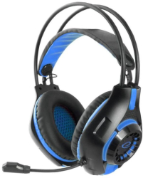 Casti gaming cu LED Esperanza Deathstrike EGH420B microfon control volum (Negru/Albastru) 