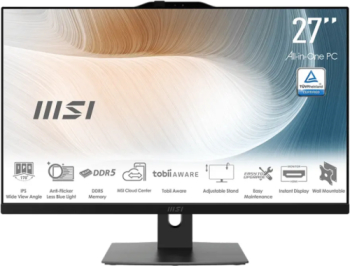 Calculator MSI Modern AM272P 1M-848EU AIO Intel Core 5 120U 27 inch RAM 8GB SSD 512GB Intel Graphics Windows 11 Pro Black 