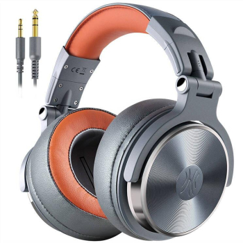 Casti profesionale DJ OneOdio cu fir detasabil conectare prin Jack 3.5 mm Jack 6.35 mm Difuzor 50 mm impedanta 32 Ohm (Gri) 