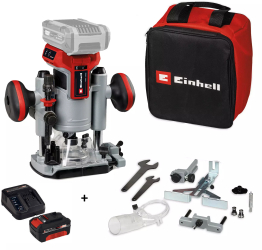 Freza multifunctionala Einhell Power-X-Change TP-RO 18 Set Li BL - Solo + Kit acumulator si incarcator Einhell PXC 4512042 18 V 4.0 Ah 