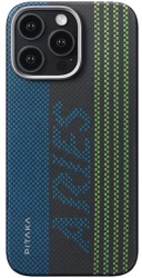 Husa de protectie Pitaka MagEZ 5 pentru iPhone 16 Pro Aries Tactile Woven Fosforescenta 