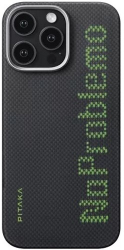 Husa de protectie Pitaka MagEZ 5 pentru iPhone 16 Pro Max NoProblemo Tactile Woven Fosforescenta 