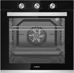 Cuptor Incorporabil Samus SC8170BGTV 80 l 7 functii 2500 W Clasa energetica A Grill Ventilator Timer mecanic (Negru/Inox) 