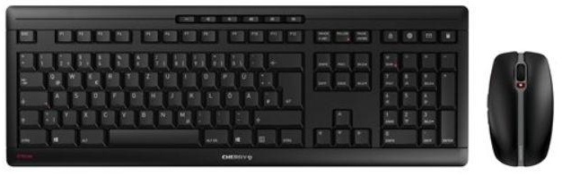 Kit Tastatura si mouse Wireless Cherry STREAM RECHARGE USB Layout US (Negru) 