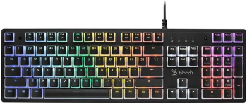 Tastatura mecanica A4Tech Bloody S510R Pudding USB Layout US Switch-uri Blue Iluminare RGB Timp de raspuns 1ms 1000Hz (Negru) 