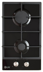 Plita incorporabila LDK Linares JZ2BK30 Gaz 2 arzatoare Aprindere electrica Gratare fonta Siguranta 30 cm (Negru)