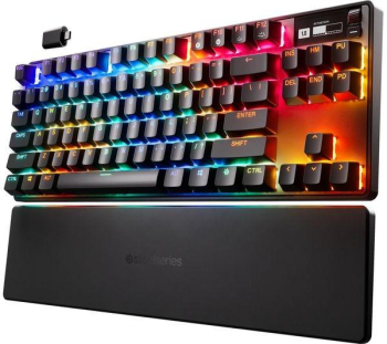 Tastatura Mecanica Gaming SteelSeries Apex Pro TKL iluminare RGB USB-C Bluetooth Layout UK model 2023 Switch ajustabil (Negru) 