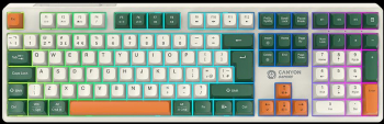 Tastatura gaming mecanica wireless CANYON Shadder GKW-11 108 taste Switch-uri Brown RGB Layout UK/US (Alb) 