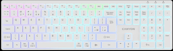 Tastatura wireless CANYON CNS-HBTK11W Layout UK/US RGB Dual Mode (Alb) 