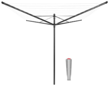 Brabantia Lift-O-Matic 1003464 Spatiu exterior 50 m inaltime reglabila tarus metalic de ingropat rezistent la coroziune negru 