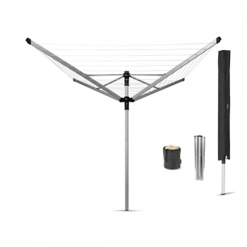 Brabantia Lift-O-Matic Advance 90300254 pentru exterior 50 m inaltime reglabila tepus metalic pentru sapat cutie geanta cu cleme rezis 