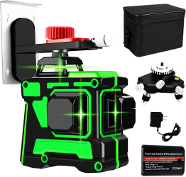 Nivela cu laser verde 12 linii orizontal vertical perimetral prindere magnetica uz interior si exterior auto-nivelare rotire 360 gr
