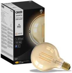 Bec LED vintage (decorativ) inteligent Calex Filament Wi-Fi G95 E27 7W 806 lm lumina alba calda (1800-3000K) Auriu compatibil Google 