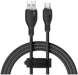 Cablu Baseus Pudding Series USB la USB-C 100W Fast Charging 1.2m Negru 