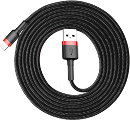 Cablu Date si Incarcare Baseus Cafule CALKLF-C19 USB la tip Lightning 1.5A 2m Negru - Rosu 