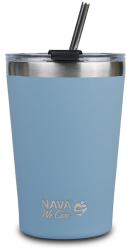 Cana termoizolanta cu pai Nava 450 ml albastru 