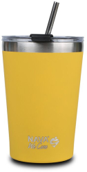 Cana termoizolanta cu pai Nava 450 ml galben 
