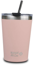 Cana termoizolanta cu pai Nava 450 ml roz 