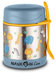Caserola rotunda din otel inoxidabil Nava We care Animal Blue 350ml 