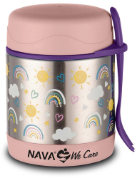 Caserola rotunda din otel inoxidabil Nava We care sunshine pink 350ml 