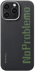 Husa de protectie Pitaka MagEZ 5 pentru iPhone 16 Pro NoProblemo Tactile Woven Fosforescenta 