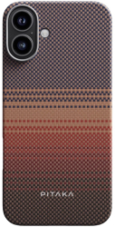 Husa de protectie Pitaka Tactile Woven Aramida Magsafe pentru iPhone 16 Sunset 