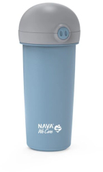 Sticla de plastic cu pai Nava 380 ml albastru