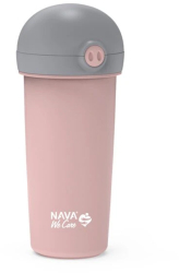Sticla de plastic cu pai Nava 380 ml roz 