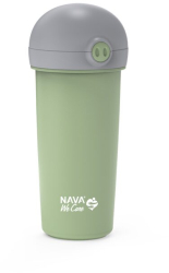 Sticla de plastic cu pai Nava 380 ml verde 